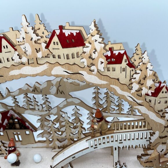 Wooden Cutout Candle Arch Christmas Lighted Holiday Display Snowman Snowball - Picture 8 of 15